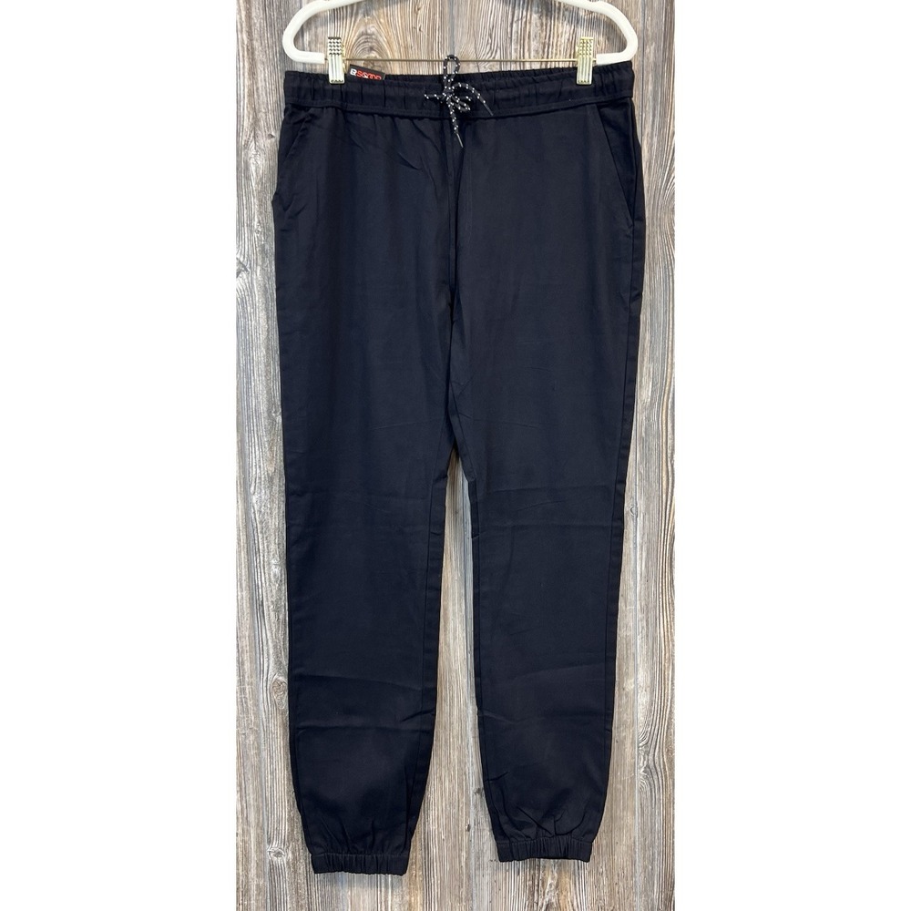 LR Scoop Mens Joggers Size Medium Drawstring Pull-On Black Cotton Casual Leisure